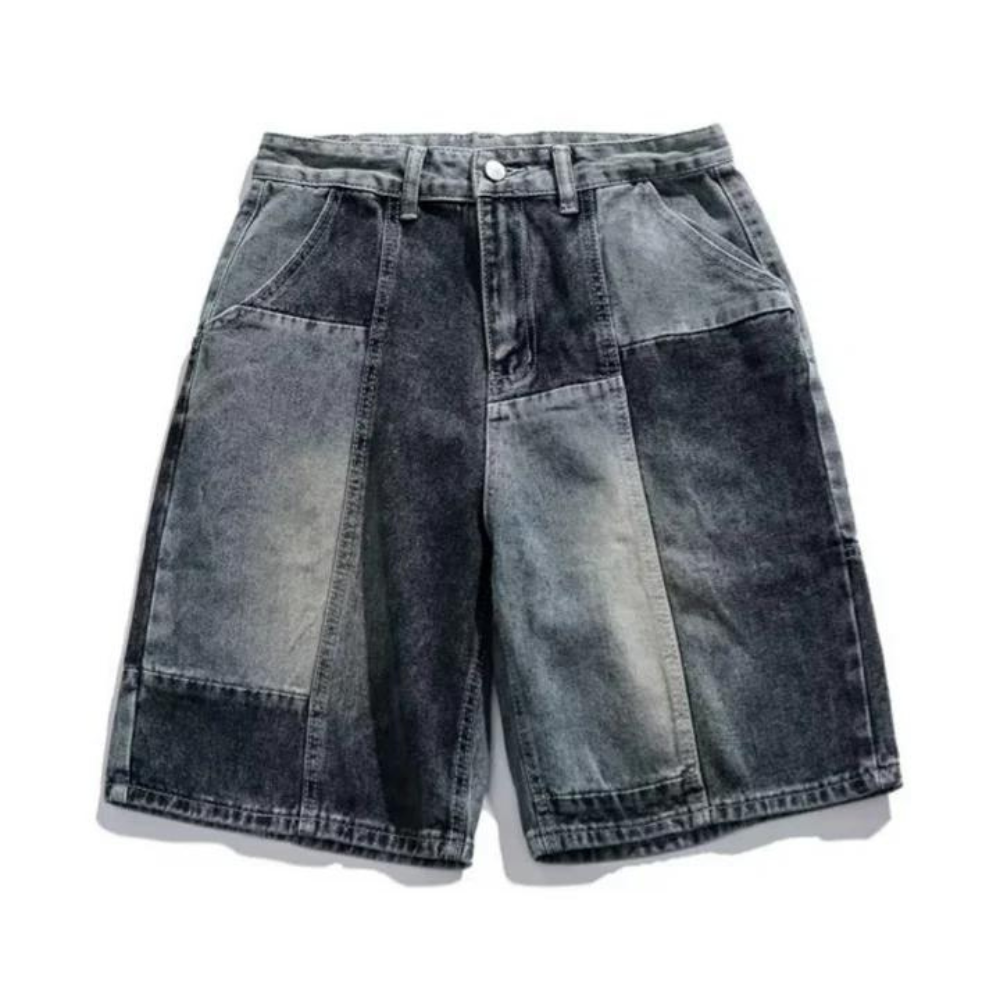 "Vintage Paneled Washed Denim" Shorts