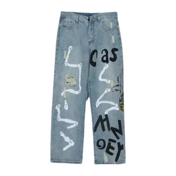 "Bold Street Graffiti Straight Leg" Jeans