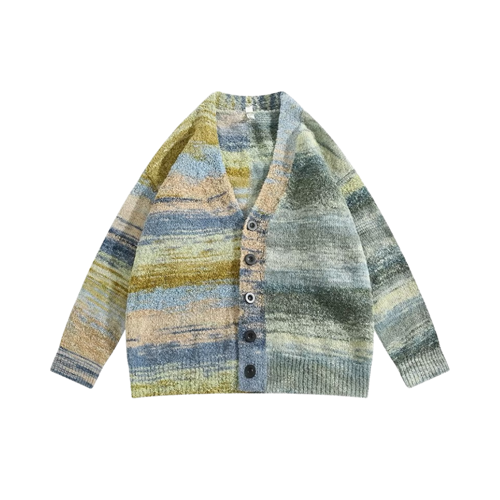 “Simple and trendy striped gradient"Cardigan