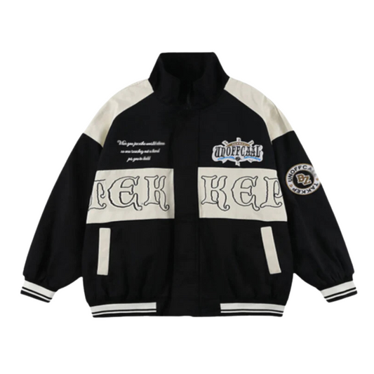 “High Street Letter Patchwork Varsity” Jacket