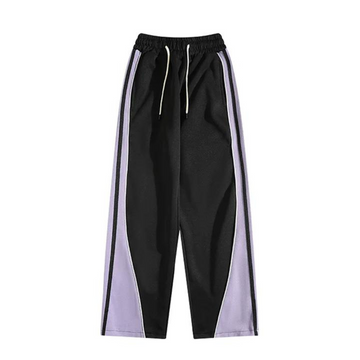 "Versatile Contrast Color Straight Leg" Sweatpants