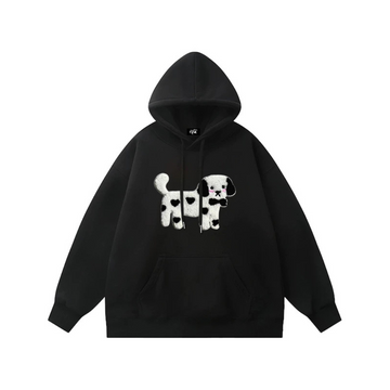 "Embroidered Spotted Puppy” Hoodie