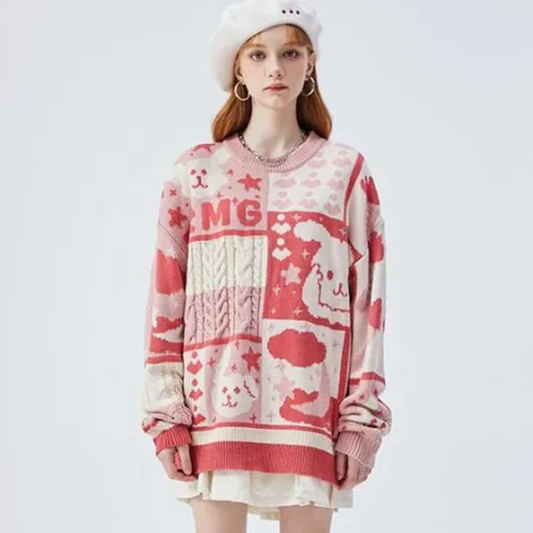 Cute Bunny Stitching Sweater