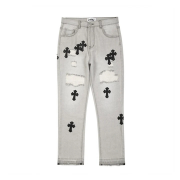 "American Cross Embroidery Pre-Made Hole" Jeans