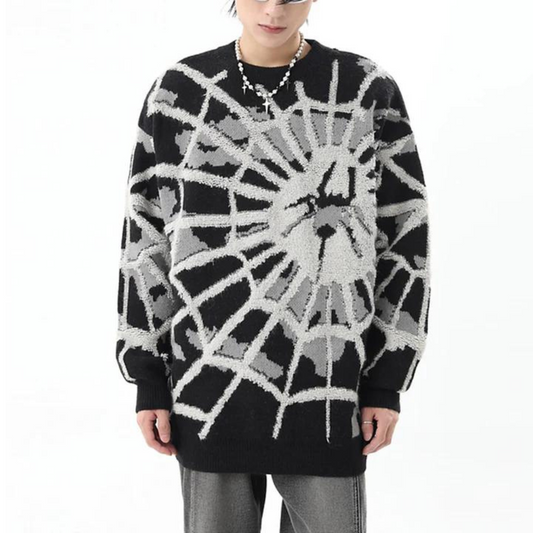 Cute Spider Web Knit Sweater