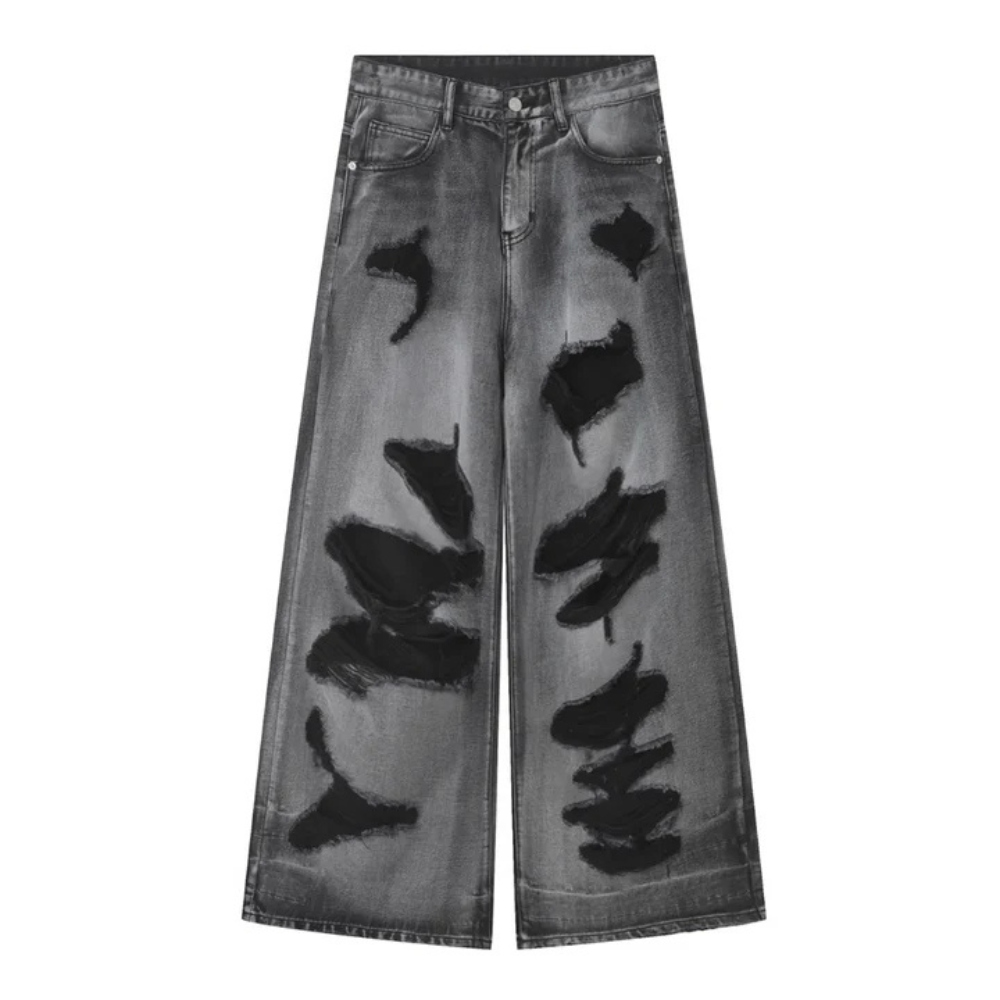 "High Street Irregular Ripped Baggy" Jeans