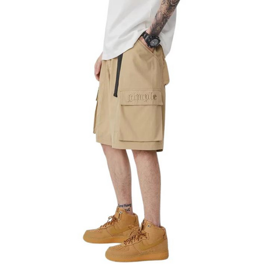 "Japanese Solid Color Cargo" Shorts