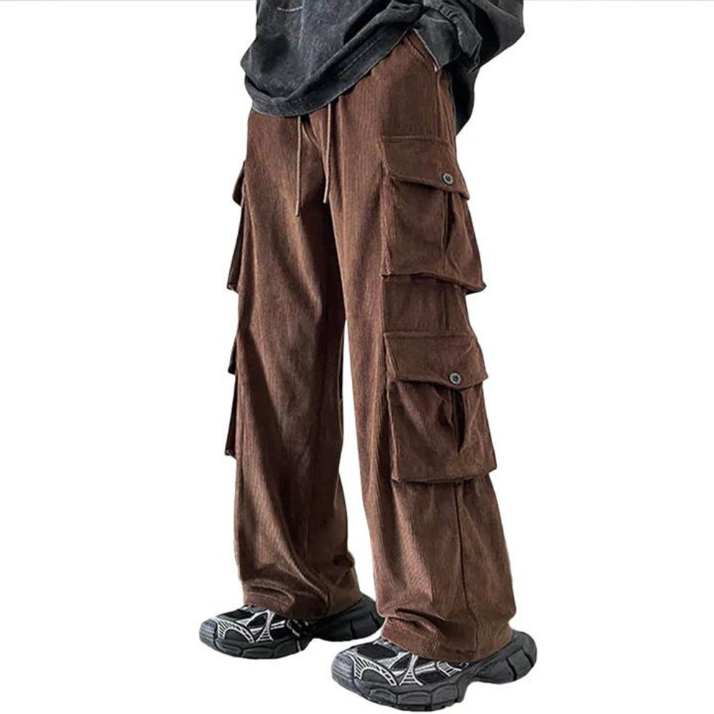 "Retro Corduroy Multi-pocket" Sweatpants