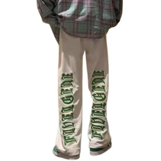 "Green Embroidered Lettering " Sweatpants