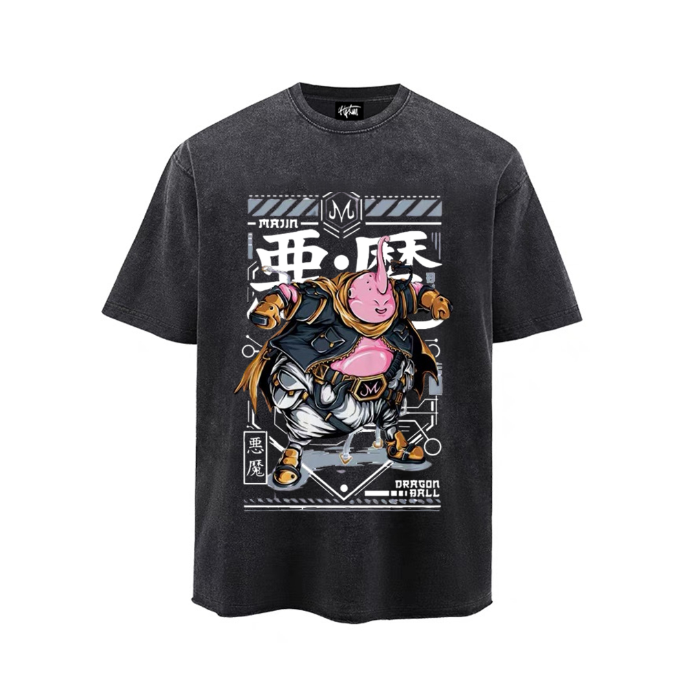 “Cartoon character Majin Buu print” T-shirt