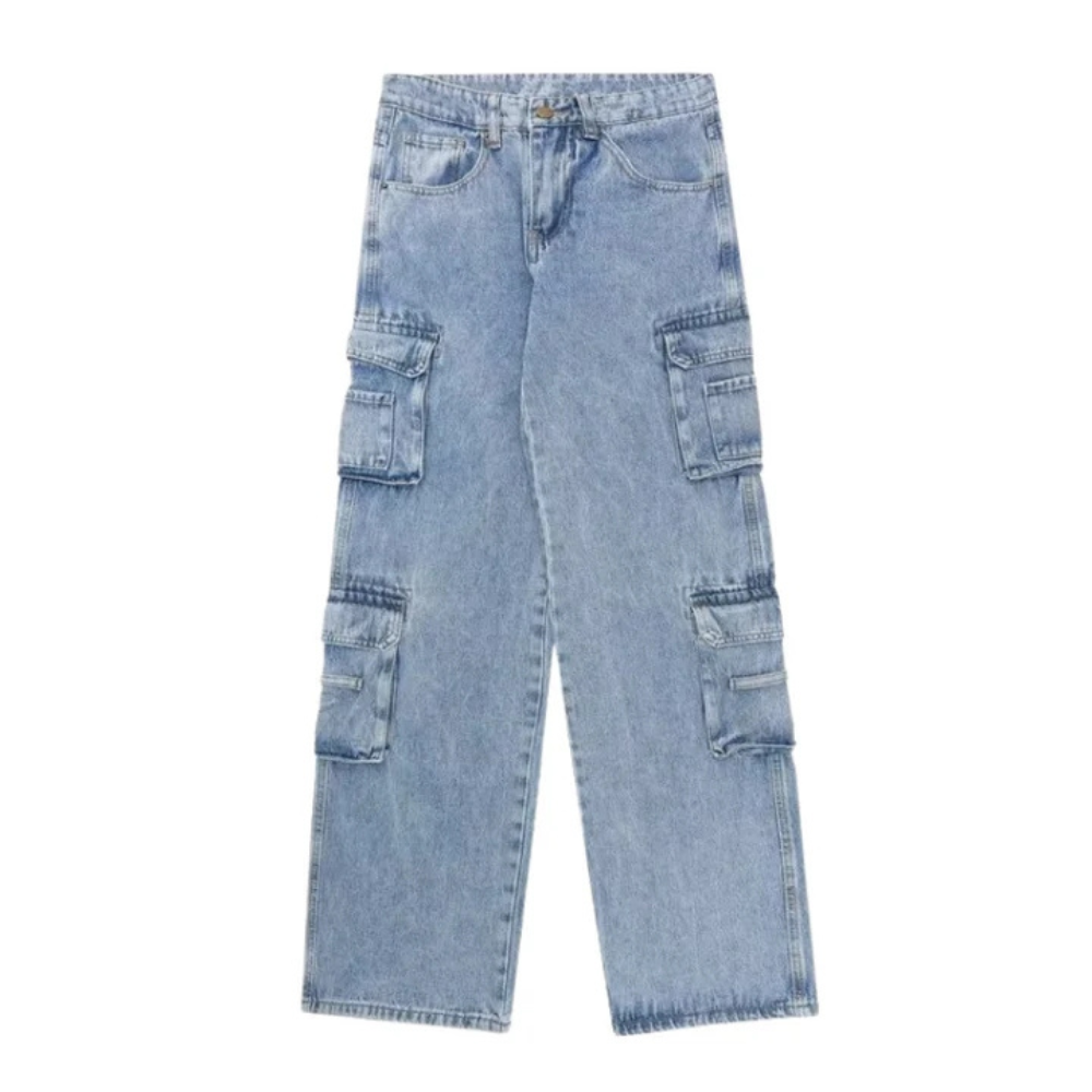 "Urban Multi-Pocket Straight Leg Cargo" Jeans