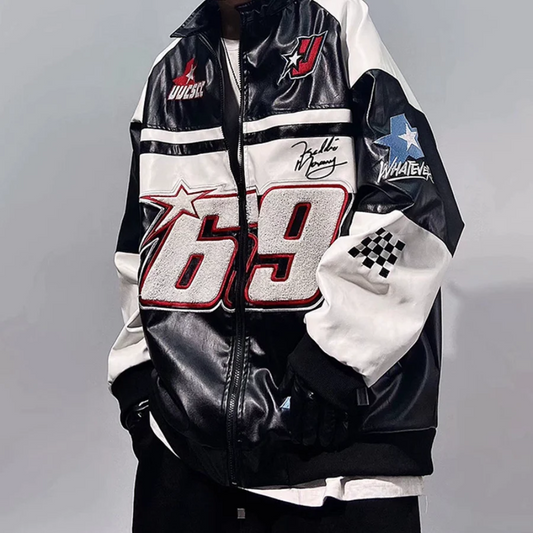 “Hip Hop Embroidery Motorcycle” Jacket