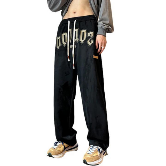 "Loose And Versatile Letter Embroidered" Sweatpants