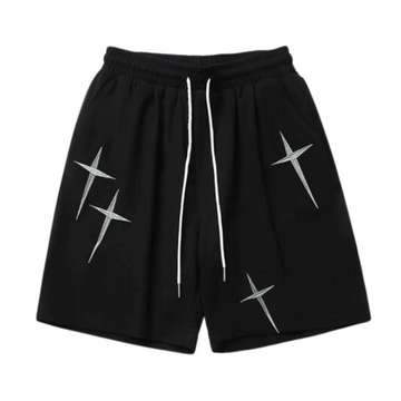 "Casual Star Embroidery Drawstring" Shorts