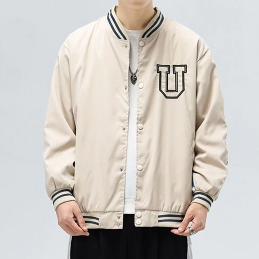 “Casual Checkerboard Baseball Uniform” Jacket