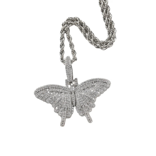 "American Diamond Solid Butterfly" Necklaces