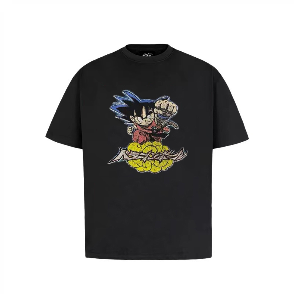 “Retro distressed Goku letter print” T-shirt