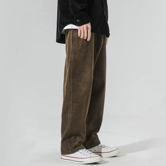 "Retro Loose Straight Corduroy" Sweatpants