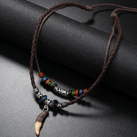 "Ethnic Leather" Necklaces