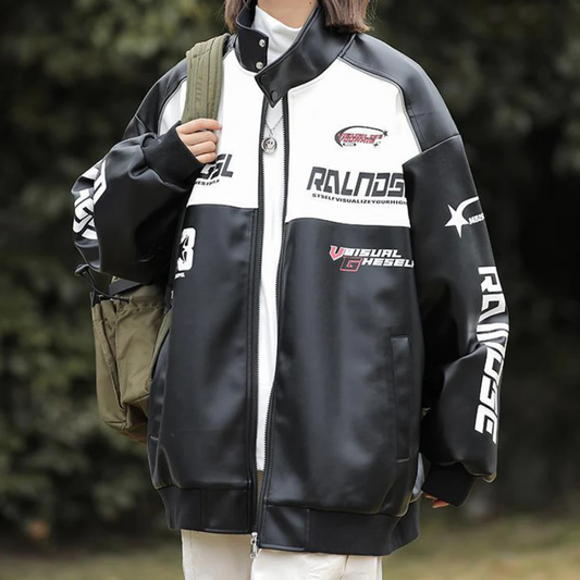 “High Street Motorcycle Lettering Padded” Jacket