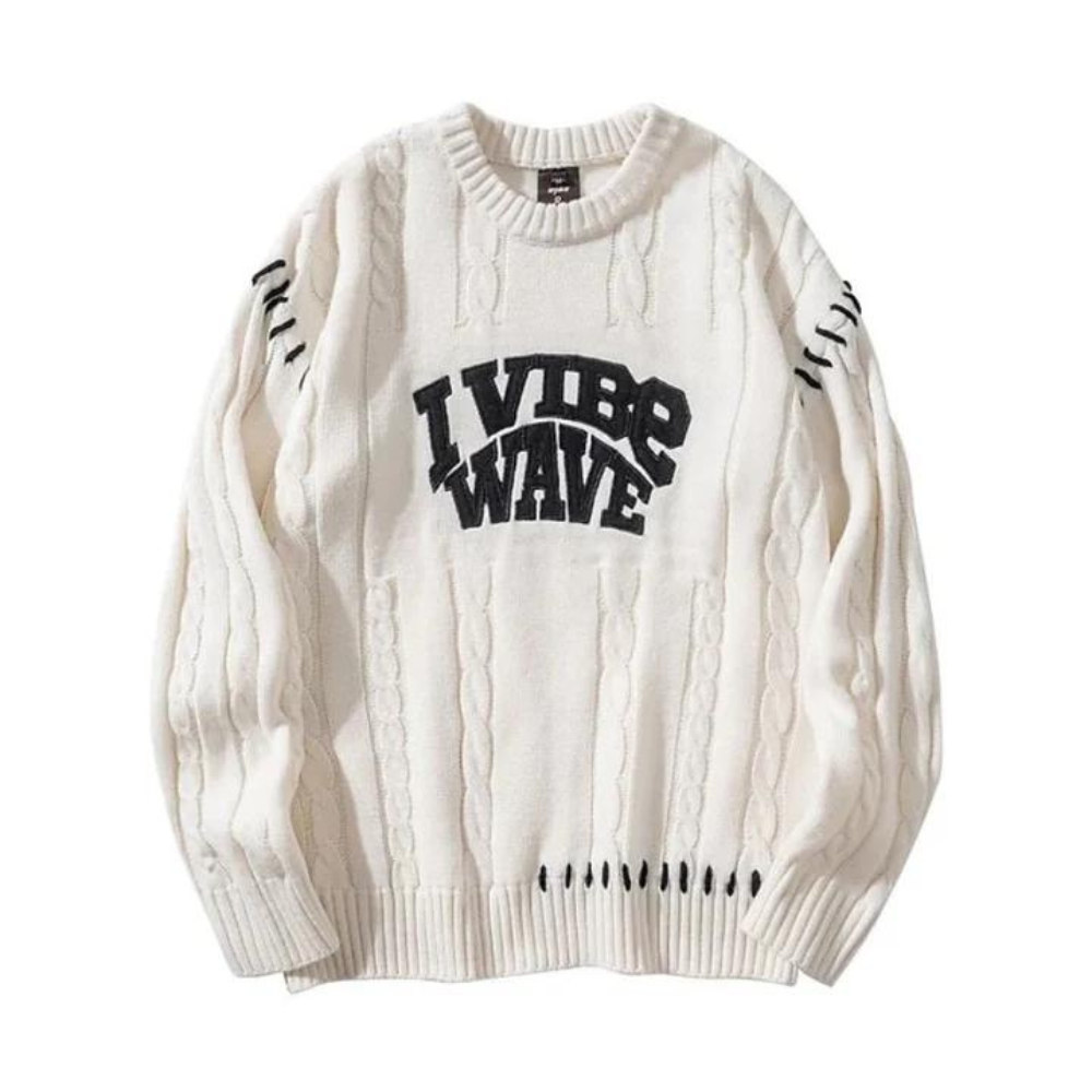 High Street Letter Embroidered Twist Sweater