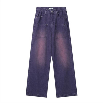 "Retro Fading Straight Leg Purple" Jeans