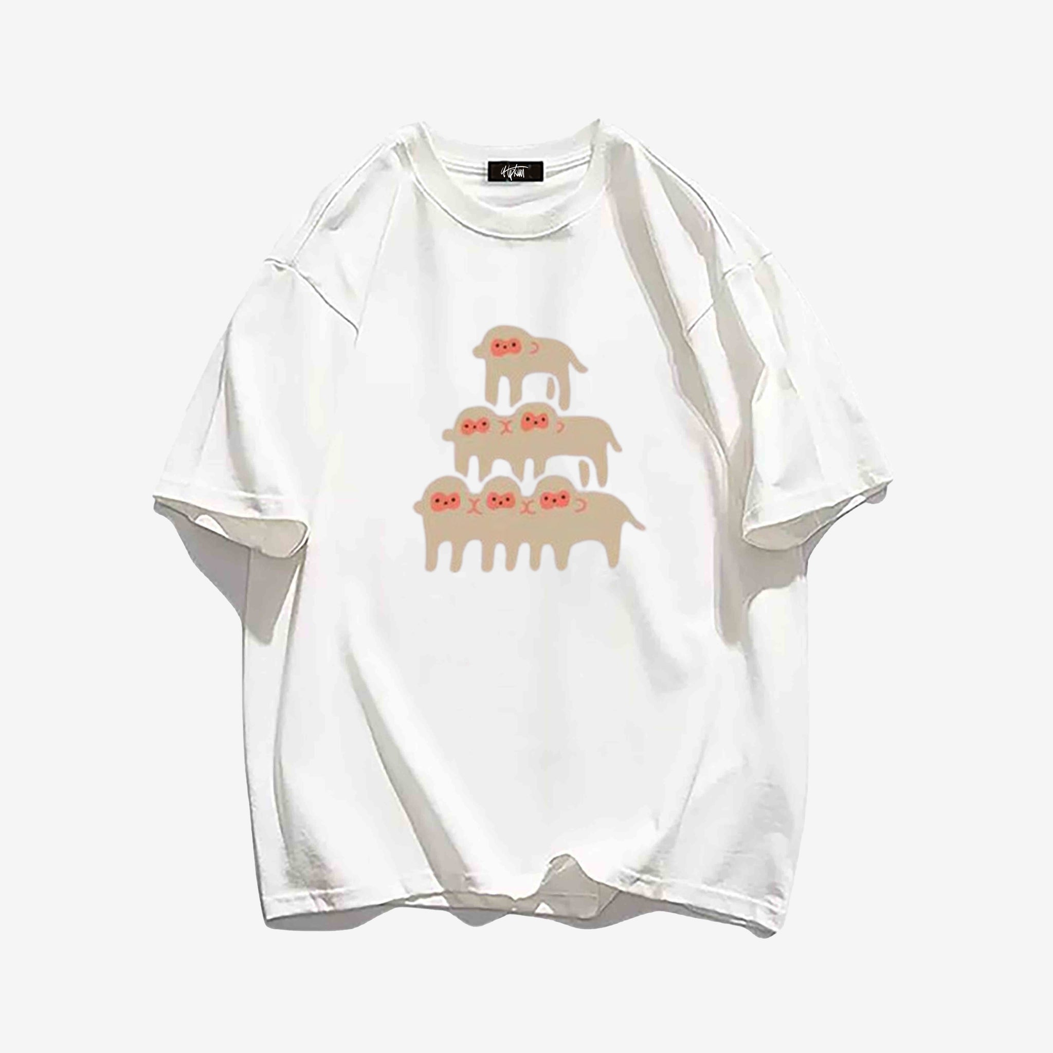 "Style trendy niche back monkey illustration print" T-shirt