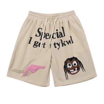 "Cute Pistol Clown Foam Print" Shorts