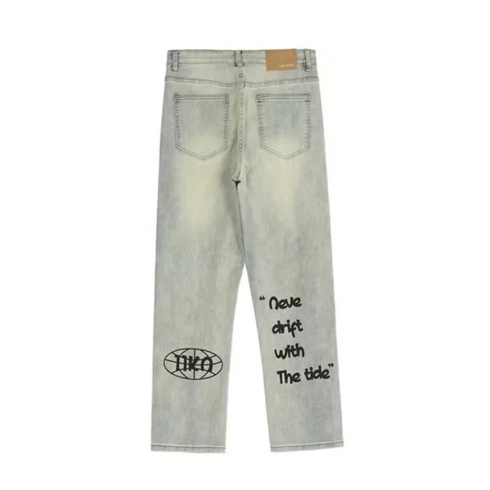 "American Letter Graphic Straight" Jeans