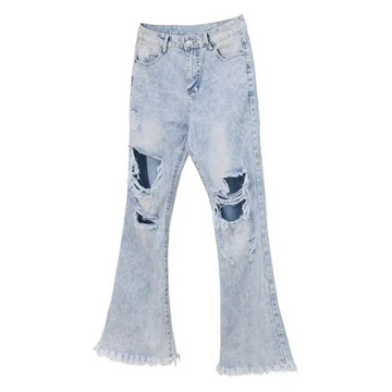 "High Street Boot Cut Frayed" Jeans