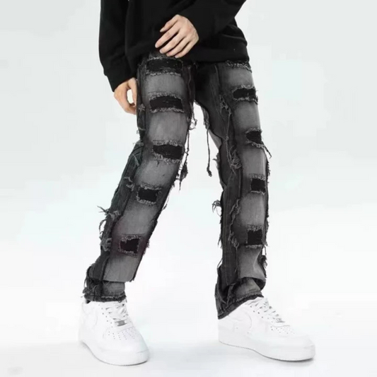 "American High Street Gradient Hole" Jeans