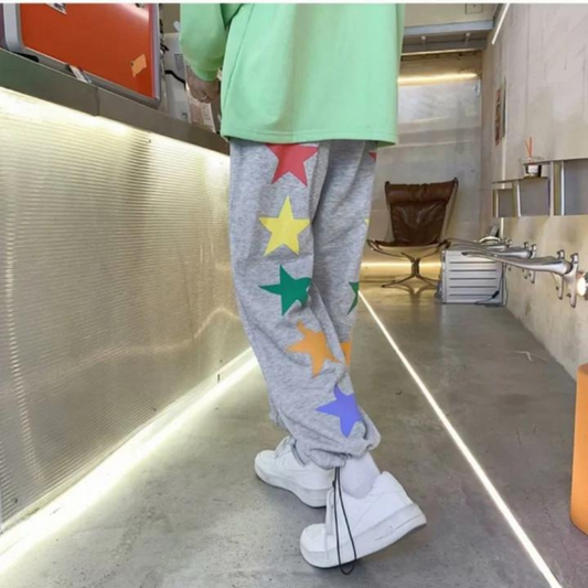 "Hip Hop Colorful Pentagram" Sweatpants