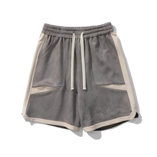 "Paneled Color block Suede" Shorts