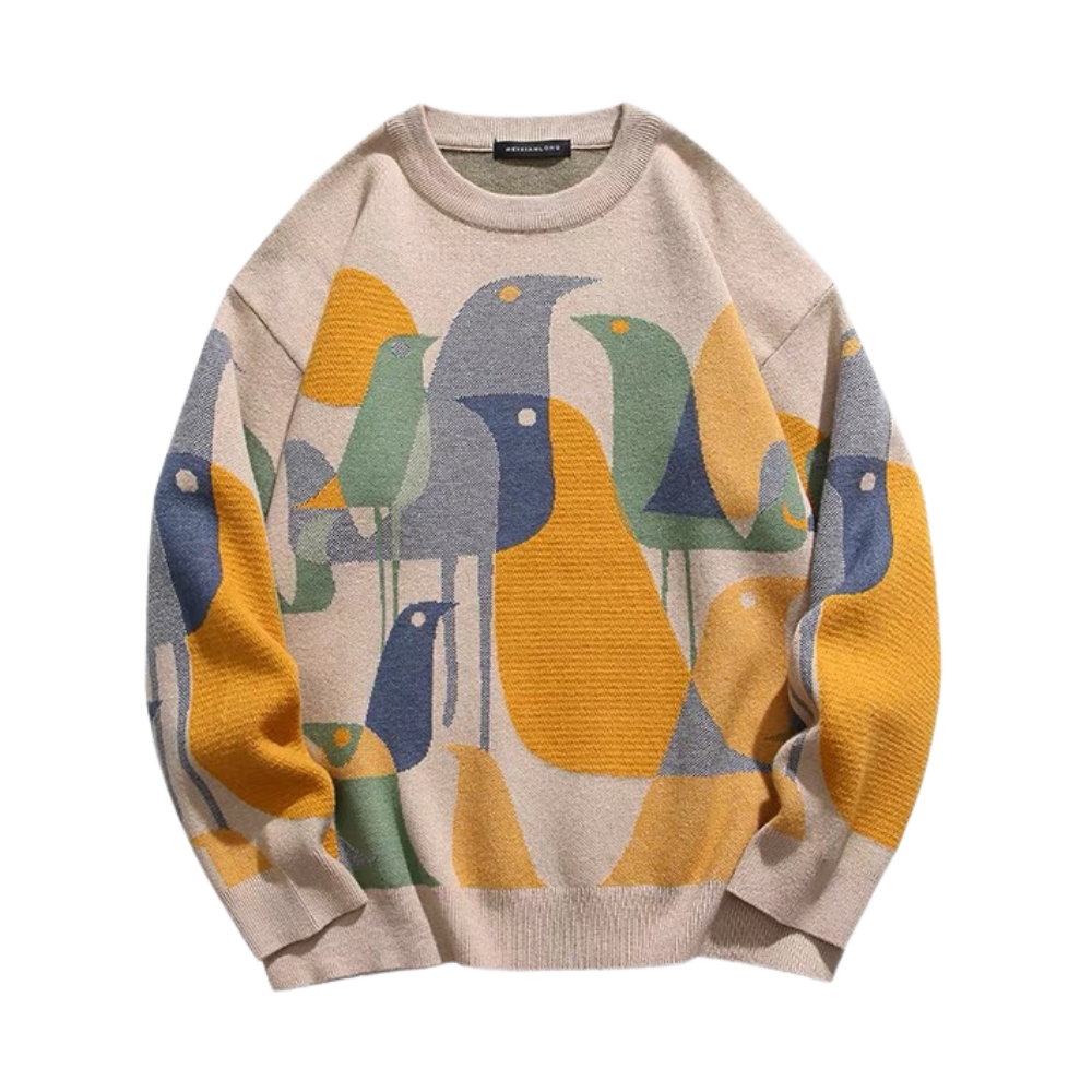 Colorful Birds Sweater