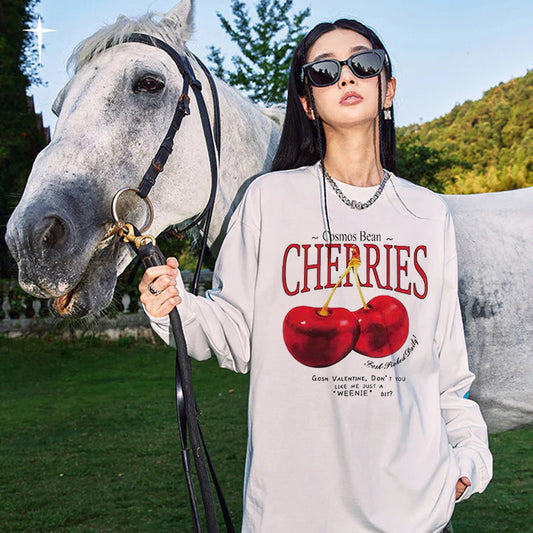 “Style trendy design realistic cherry letter” Sweatshirt