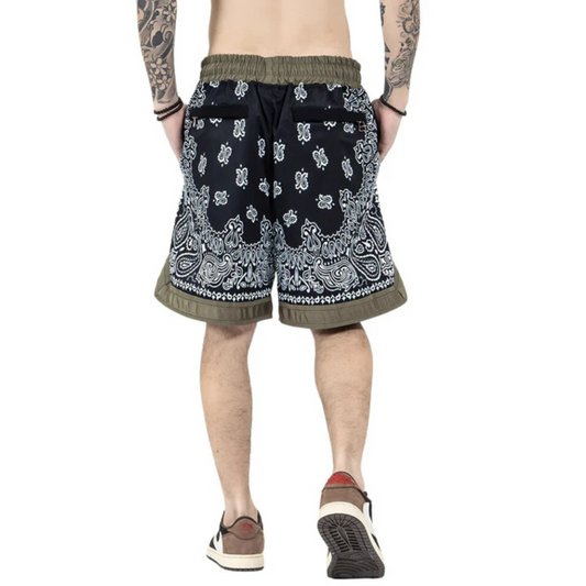 "Japanese Cashew Flower Patchwork" Shorts