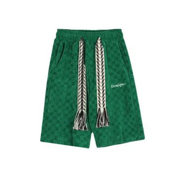 "Simple Checkerboard Drawstring Casual" Shorts