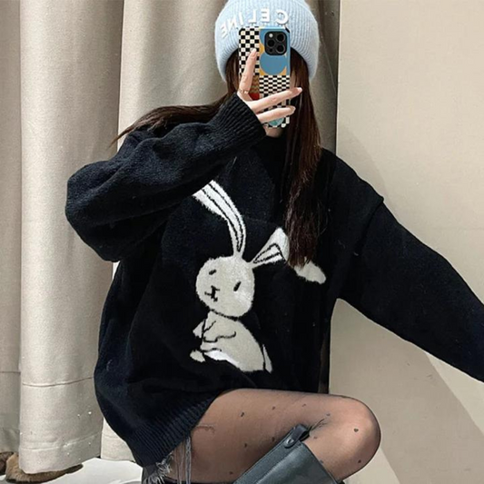 Cute Head-up Bunny Sweater