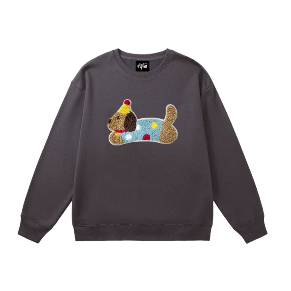 "Embroidered Lazy Puppy" Sweatshirt