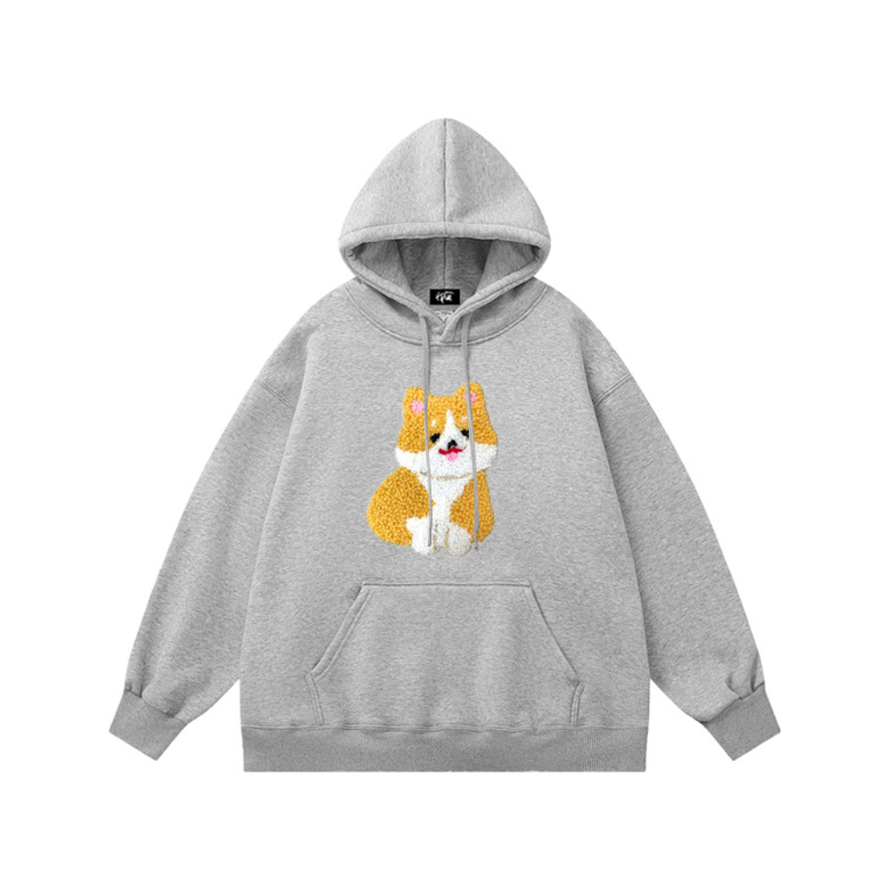 "Embroidered Orange Puppy” Hoodie