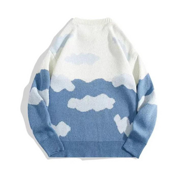 Cute Cloud Contrast Color Sweater