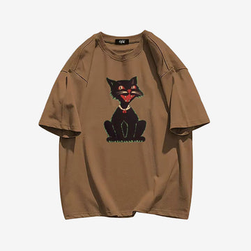 "Trendy niche funny cat illustration print" T-shirt