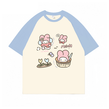 “Pink Bunny Cartoon Pattern” T-shirt