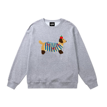 "Embroidered Cherry Puppy" Sweatshirt