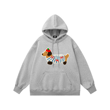 "Embroidered Tomato Spotted Puppy” Hoodie