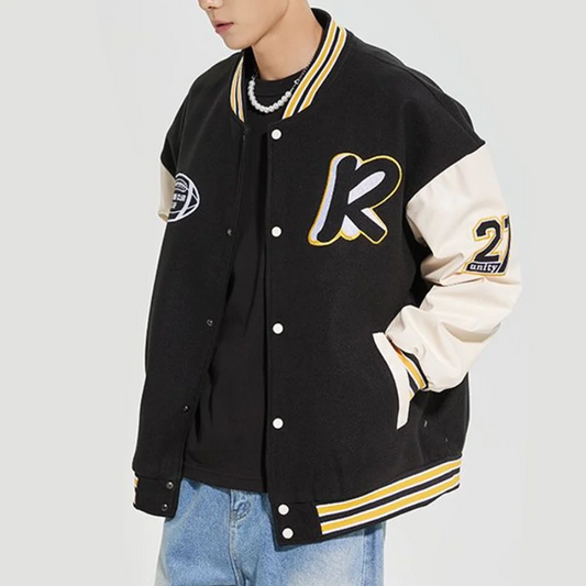 “Embroidered Baseball Jersey” Jacket