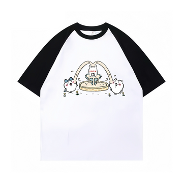 “Anime Fountain Pattern” T-shirt