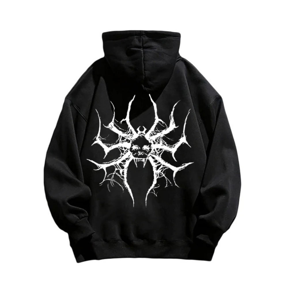 "American trendy niche spider-like skull print" Hoodie