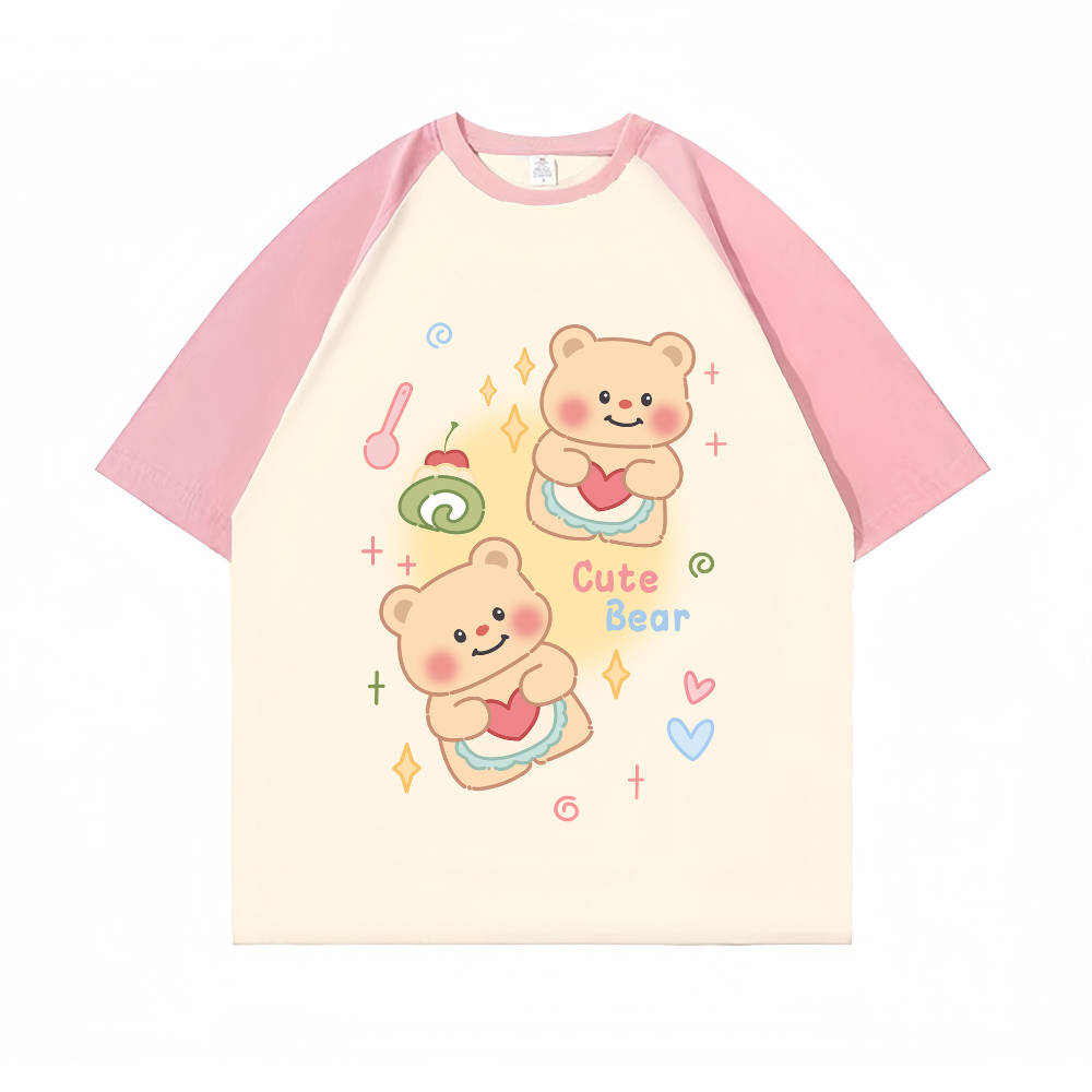 “Round Neck Bear Heart” T-shirt