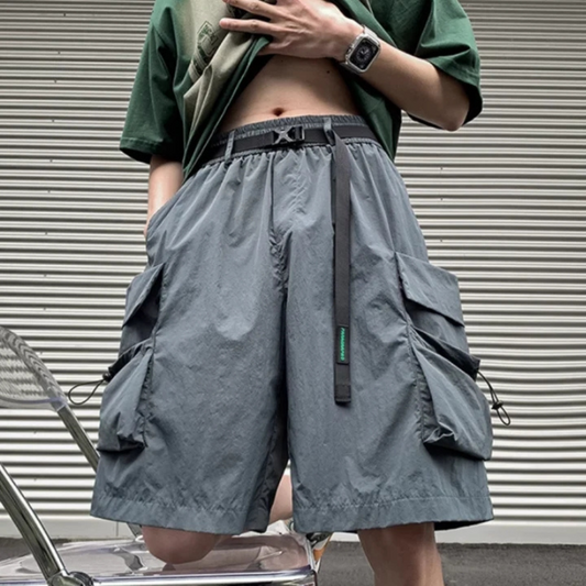 "Casual Cargo Belt Large Pocket" Shorts